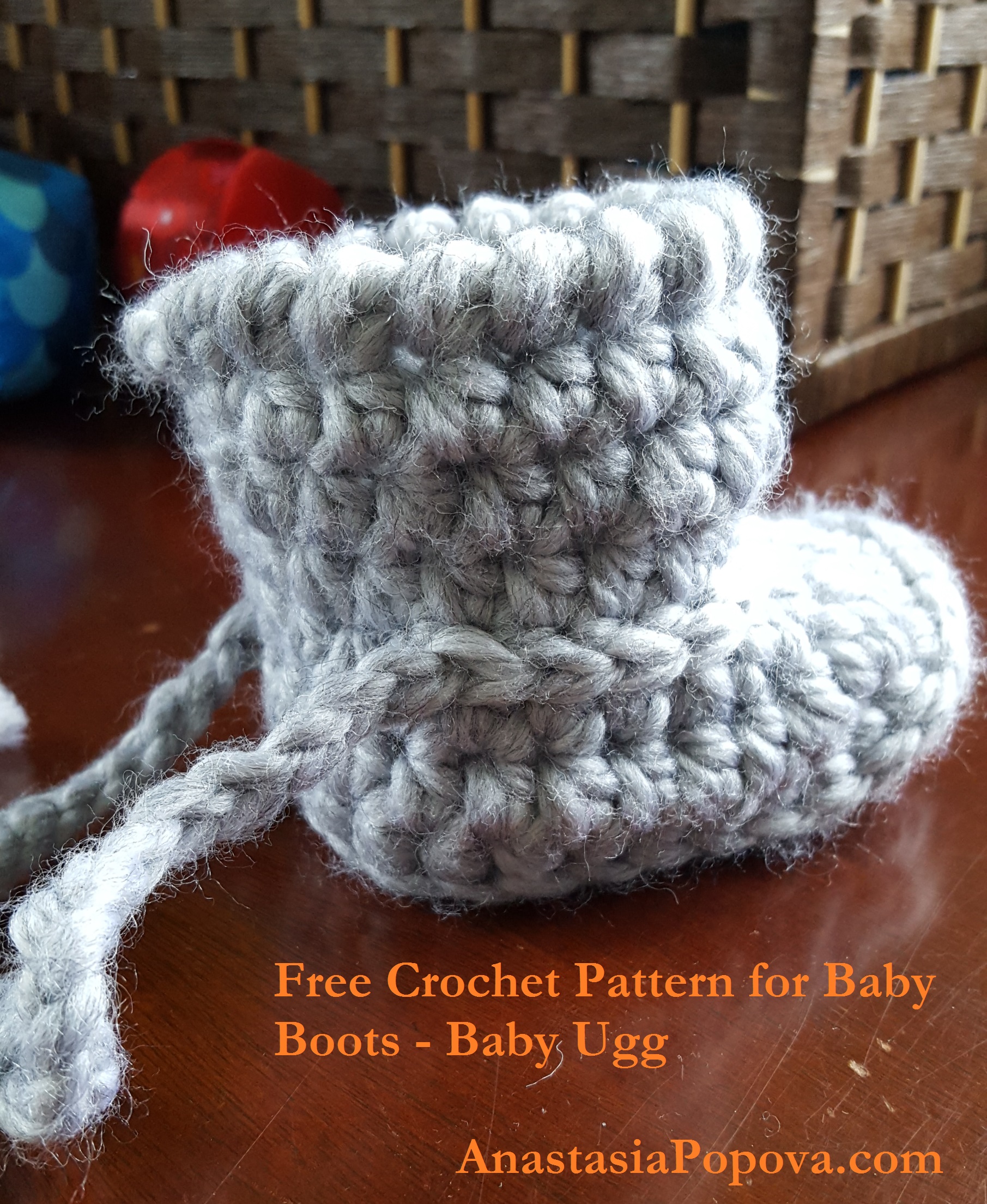 Free Crochet Pattern for Baby Boots - baby ugg. - Anastasia Popova